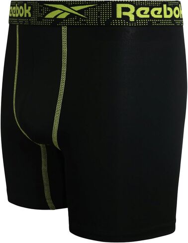 Reebok Boys Underwear - Performance Boxer Briefs (4 Pack), Size 16-18, All Black in Kuwait