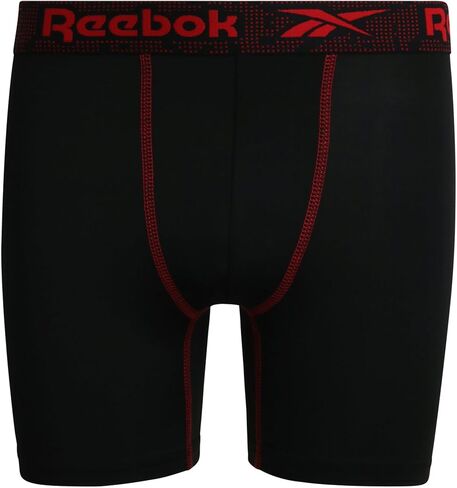 Reebok Boys Underwear - Performance Boxer Briefs (4 Pack), Size 16-18, All Black in Kuwait