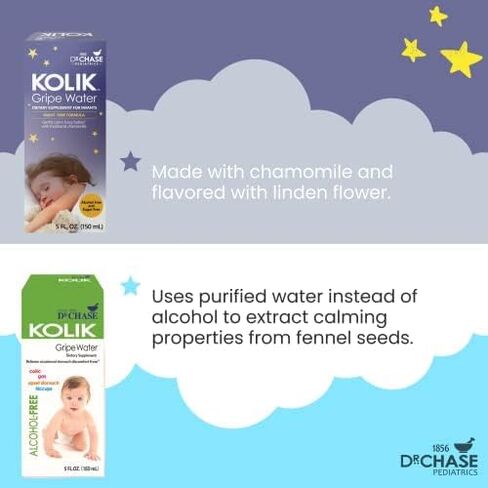 حزمة مياه دكتور تشيس كوليك - تخفيف مغص الأطفال طوال اليوم وخالي من الكحول طوال اليوم - ماء غريب للأطفال والرضع - تخفيف غازات الأطفال للتشنجات وعدم الراحة في المعدة والفواق - عبوتان in Kuwait