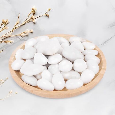 WHANLEY L&Q 2 LB صخور نهرية بيضاء كريمية (1.5 ~ 2.5 بوصة) صخور بيضاء للنباتات، أحجار زخرفية، صخور خزان الأسماك، حشوات المزهرية، الحصى البيضاء، حصى حوض السمك، الحصى، صخور النهر، أحجار الزينة، الصخور in Kuwait