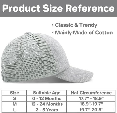 qikqik Baby Baseball Cap Toddler Baseball Hat with Mesh Infant Sun Hat UPF 50+ Baby Ball Cap Toddler Girl Hats Kids Hat Boys in Saudi Arabia
