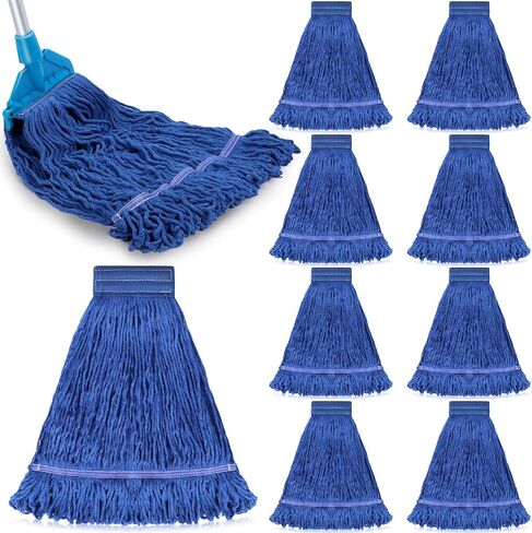 Nuogo 10 Pcs Commercial Mop Head Replacement Floor Cleaning Wet Mop Heads Wet Mop Head Refills Heavy Duty Commercial Mop Refills General Cleaning Mop Refills in Saudi Arabia
