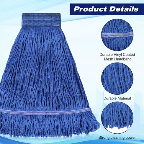 Nuogo 10 Pcs Commercial Mop Head Replacement Floor Cleaning Wet Mop Heads Wet Mop Head Refills Heavy Duty Commercial Mop Refills General Cleaning Mop Refills in Saudi Arabia