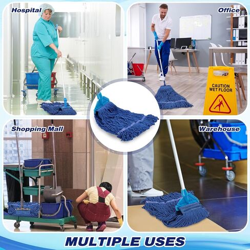Nuogo 10 Pcs Commercial Mop Head Replacement Floor Cleaning Wet Mop Heads Wet Mop Head Refills Heavy Duty Commercial Mop Refills General Cleaning Mop Refills in Saudi Arabia