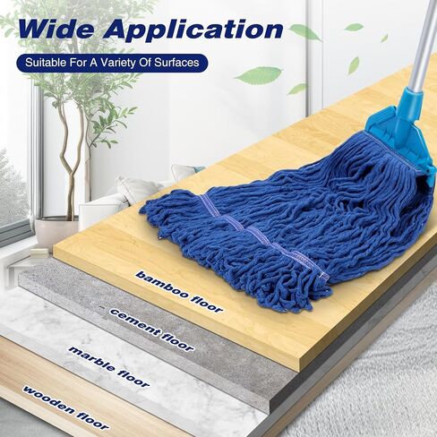 Nuogo 10 Pcs Commercial Mop Head Replacement Floor Cleaning Wet Mop Heads Wet Mop Head Refills Heavy Duty Commercial Mop Refills General Cleaning Mop Refills in Saudi Arabia