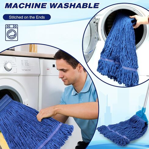 Nuogo 10 Pcs Commercial Mop Head Replacement Floor Cleaning Wet Mop Heads Wet Mop Head Refills Heavy Duty Commercial Mop Refills General Cleaning Mop Refills in Saudi Arabia