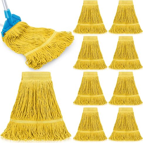 Nuogo 10 Pcs Commercial Mop Head Replacement Floor Cleaning Wet Mop Heads Wet Mop Head Refills Heavy Duty Commercial Mop Refills General Cleaning Mop Refills in Saudi Arabia