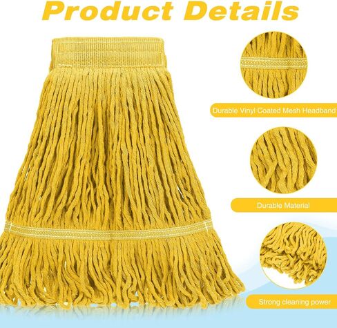 Nuogo 10 Pcs Commercial Mop Head Replacement Floor Cleaning Wet Mop Heads Wet Mop Head Refills Heavy Duty Commercial Mop Refills General Cleaning Mop Refills in Saudi Arabia