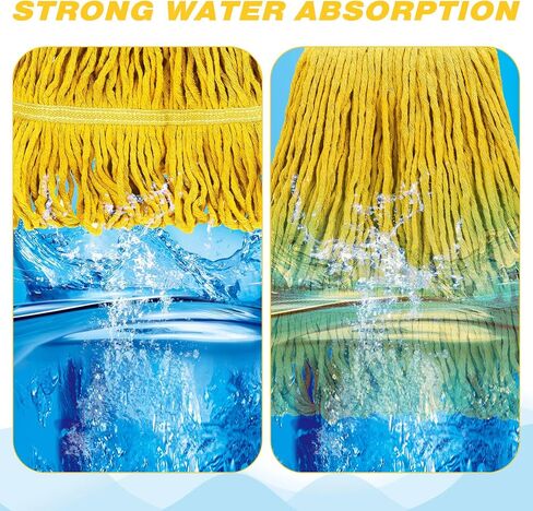Nuogo 10 Pcs Commercial Mop Head Replacement Floor Cleaning Wet Mop Heads Wet Mop Head Refills Heavy Duty Commercial Mop Refills General Cleaning Mop Refills in Saudi Arabia