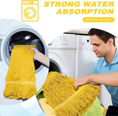 Nuogo 10 Pcs Commercial Mop Head Replacement Floor Cleaning Wet Mop Heads Wet Mop Head Refills Heavy Duty Commercial Mop Refills General Cleaning Mop Refills in Saudi Arabia