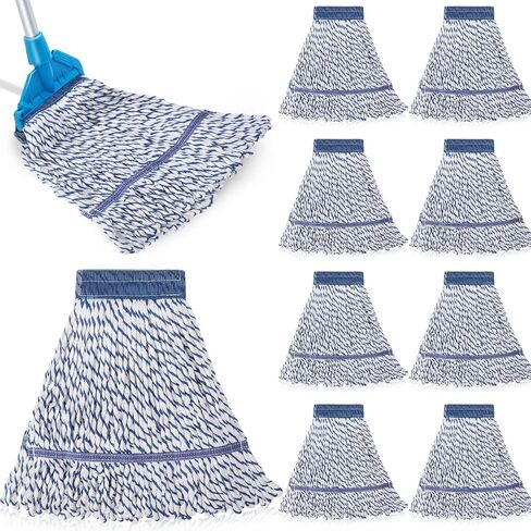 Nuogo 10 Pcs Commercial Mop Head Replacement Floor Cleaning Wet Mop Heads Wet Mop Head Refills Heavy Duty Commercial Mop Refills General Cleaning Mop Refills in Saudi Arabia