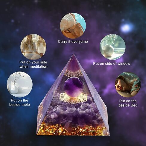 The7boX أهرامات كريستال 3 قطع أورجونيت جمشت سبج شفاء أهرامات كريستال لجذب الحظ وتقليل الإجهاد والشفاء والتأمل والطاقة الإيجابية in Kuwait