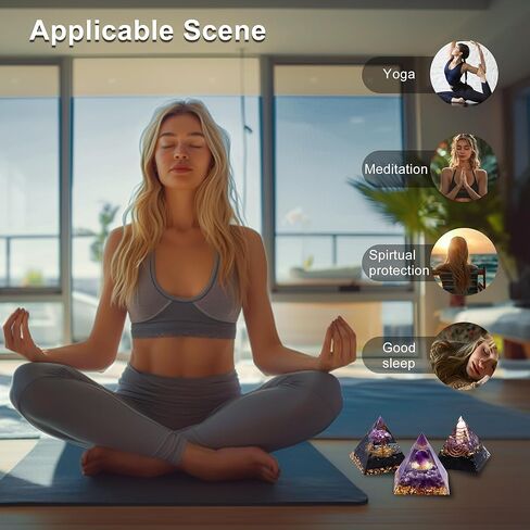 The7boX أهرامات كريستال 3 قطع أورجونيت جمشت سبج شفاء أهرامات كريستال لجذب الحظ وتقليل الإجهاد والشفاء والتأمل والطاقة الإيجابية in Kuwait