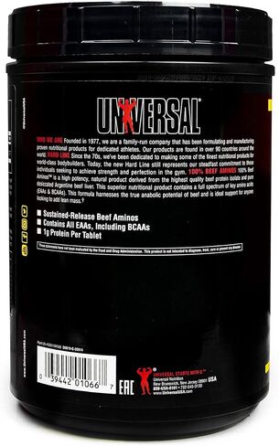 Universal Classic Series 100% Beef Aminos - Pure Beef Amino Complex, EAAs & BCAAs from Beef Protein Isolate & Pure Desiccated Argentine Beef Liver, 66 Servings, 200 Tablets in Saudi Arabia