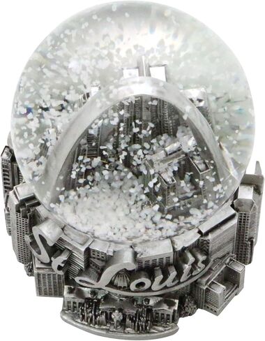 Silver Pewter St. Louis Snow Globe, Missouri Snowglobe 65mm Souvenir and Wedding Gift Home Decor in Saudi Arabia