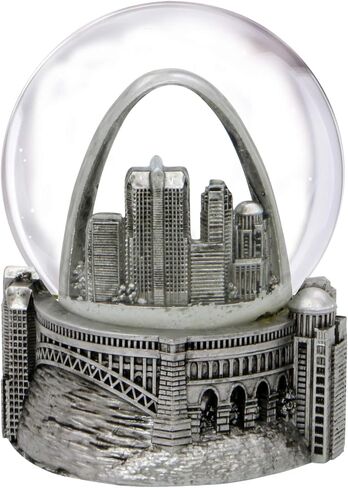 Silver Pewter St. Louis Snow Globe, Missouri Snowglobe 65mm Souvenir and Wedding Gift Home Decor in Saudi Arabia