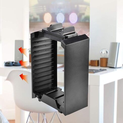 143 Game Storage Tower Controller Charger,Game Disk Rack Holder Vertical Console Stand,Multifunctional Detachable CD Game Disk Holder, for PS4 Slim PRO XboxONE S in Saudi Arabia