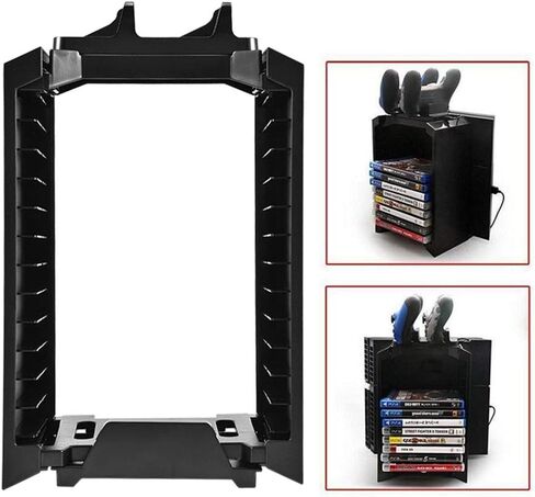 143 Game Storage Tower Controller Charger,Game Disk Rack Holder Vertical Console Stand,Multifunctional Detachable CD Game Disk Holder, for PS4 Slim PRO XboxONE S in Saudi Arabia