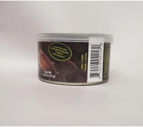 Jungle Bob - Canned Dubia Roaches - Preserved Feeder Insect Food for Reptiles - High Protein - Easy to Dispense from Can - Reusable Plastic Lid - Odor Free - Small - 0.44oz - Approximately 50 Count in Saudi Arabia
