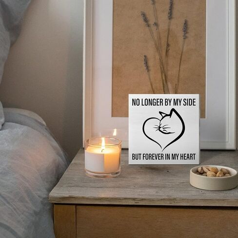 Memorial Gifts for Lose of Cat, Pet Sympathy Gifts Cat Remembrance Gifts Loss of Cat Bereavement Gifts, Forever in My Heart, Cat Memorial Desk Decor Wooden Box Sign in Saudi Arabia