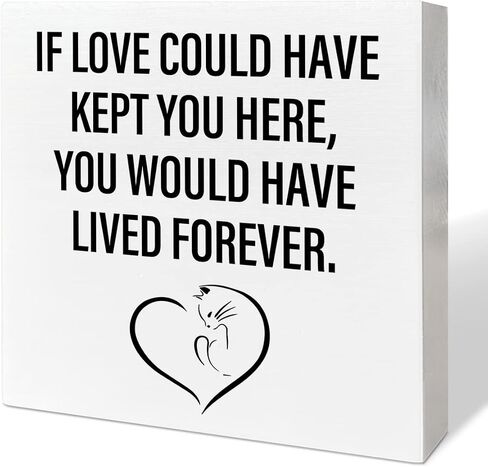 Memorial Gifts for Lose of Cat, Pet Sympathy Gifts Cat Remembrance Gifts Loss of Cat Bereavement Gifts, Forever in My Heart, Cat Memorial Desk Decor Wooden Box Sign in Saudi Arabia