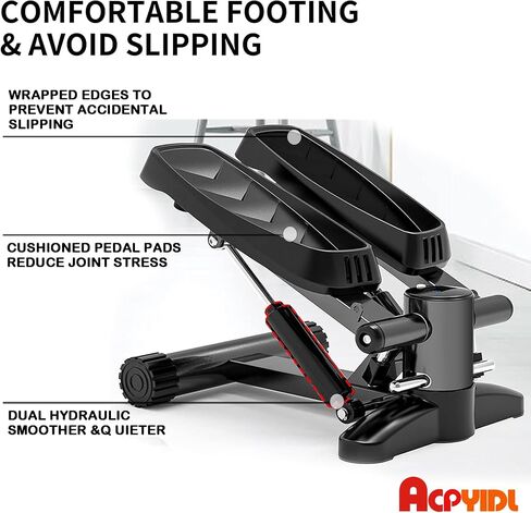 Steppers for Exercise, Mini Stair Stepper with Resistance Bands & Calories Count, 330lbs Weight Capacity Quiet Fitness Stepper for Home Office Workout, Legs Arm Full Body Training in Saudi Arabia