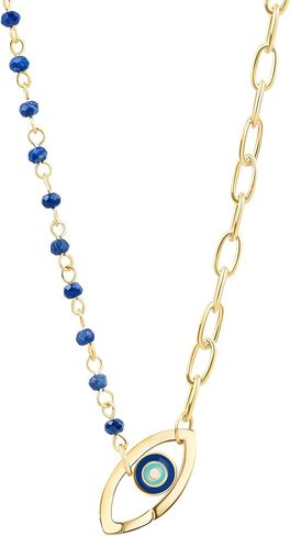 إيقاع KARMA AND LUCK المتناغم - غلاف ساحر للنساء من اللازورد الشر، باللون الفيروزي والكحلي والمينا البيضاء، 3 × سوار ملفوف/قلادة بقفل على شكل جراد البحر، هدايا لها in Kuwait