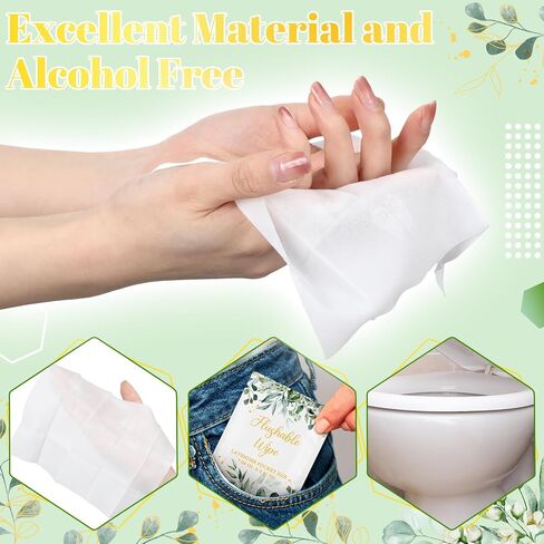 Threlaco 120 Pack Travel Size Wet Wipes Bulk Unscented Pure Water Non Alcohol Safe Individually Wrapped Hand Wipes Wet Toilet Paper Wipes for Adults Women Men Baby(Eucalyptus Design) in Saudi Arabia