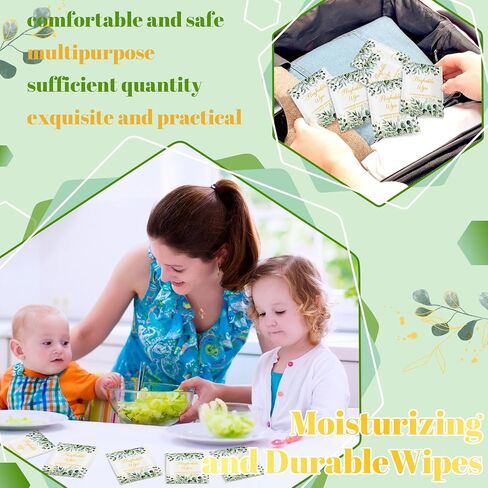 Threlaco 120 Pack Travel Size Wet Wipes Bulk Unscented Pure Water Non Alcohol Safe Individually Wrapped Hand Wipes Wet Toilet Paper Wipes for Adults Women Men Baby(Eucalyptus Design) in Saudi Arabia