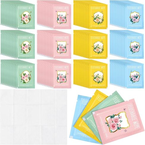 Threlaco 120 Pack Travel Size Wet Wipes Bulk Unscented Pure Water Non Alcohol Safe Individually Wrapped Hand Wipes Wet Toilet Paper Wipes for Adults Women Men Baby(Eucalyptus Design) in Saudi Arabia