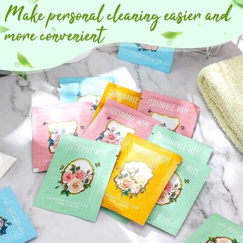Threlaco 120 Pack Travel Size Wet Wipes Bulk Unscented Pure Water Non Alcohol Safe Individually Wrapped Hand Wipes Wet Toilet Paper Wipes for Adults Women Men Baby(Eucalyptus Design) in Saudi Arabia