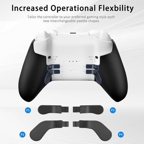 حزمة مكونات كاملة من DUXICEPIN لجهاز تحكم Xbox Elite Series 2، طقم استبدال الملحقات مع حقيبة حمل، قاعدة شحن وكابل شاحن، مجاذيف، عصا إبهام، وسادات D وأداة تعديل in Kuwait