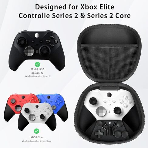 حزمة مكونات كاملة من DUXICEPIN لجهاز تحكم Xbox Elite Series 2، طقم استبدال الملحقات مع حقيبة حمل، قاعدة شحن وكابل شاحن، مجاذيف، عصا إبهام، وسادات D وأداة تعديل in Kuwait