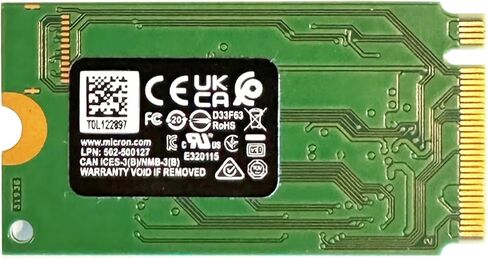 OEM Micron 256GB M.2 PCI-e GEN 4X4 NVME SSD محرك الحالة الصلبة الداخلي 42 مم 2242 عامل الشكل M Key in Kuwait