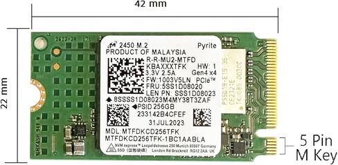 OEM Micron 256GB M.2 PCI-e GEN 4X4 NVME SSD محرك الحالة الصلبة الداخلي 42 مم 2242 عامل الشكل M Key in Kuwait