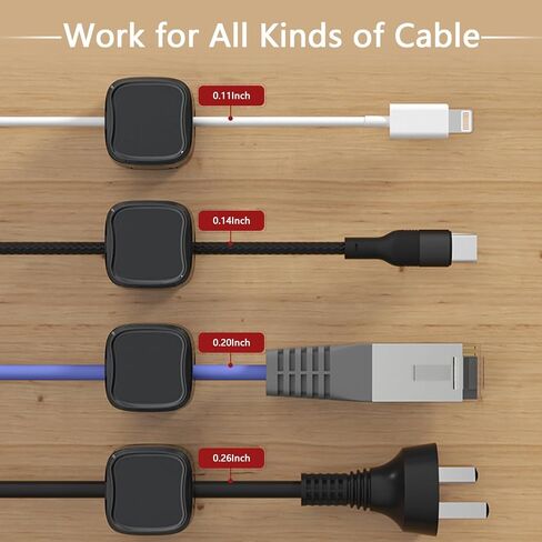 6 قطع من مشابك الكابلات المغناطيسية من BASEPOW، مشابك كابلات لاصقة لمنظم السلك، إدارة منظم حامل الأسلاك للمنزل، المكتب، منضدة سطح المكتب على جدار السيارة (أبيض) in Kuwait