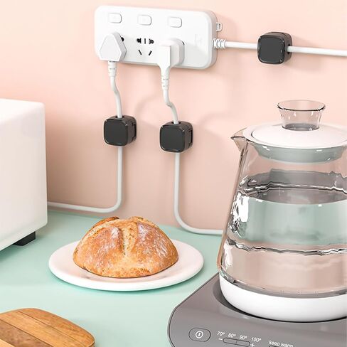 6 قطع من مشابك الكابلات المغناطيسية من BASEPOW، مشابك كابلات لاصقة لمنظم السلك، إدارة منظم حامل الأسلاك للمنزل، المكتب، منضدة سطح المكتب على جدار السيارة (أبيض) in Kuwait