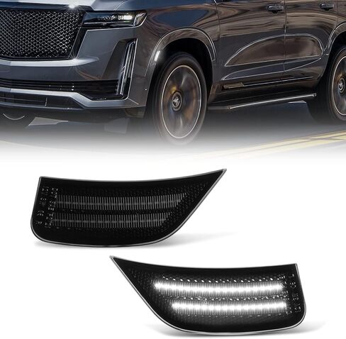 Gempro LED أضواء العلامات الجانبية ل 2021-2023 يوكون XL دينالي تاهو سوبربان إسكاليد ESV مصابيح إشارة بيضاء عدسة مدخنة، 2 قطعة in Saudi Arabia