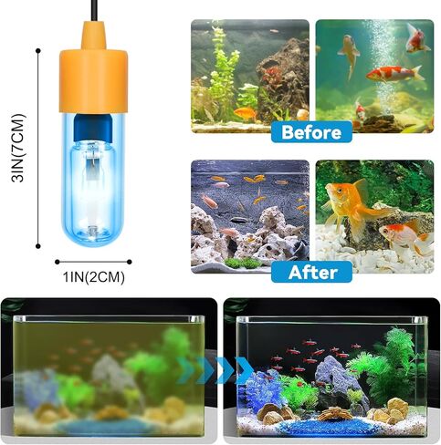 Rutloy Mini 3W UV Aquarium Clean Light الطحالب ضوء إزالة خزان الأسماك LED ضوء حوض السمك الأخضر النظيف ضوء مقاوم للماء لحوض السمك بركة in Kuwait