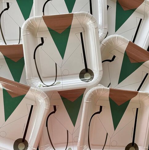 Doctor Nurse Party Paper Plates, Stethoscope and White Coat pack of ten (dinner size, 9 inches x 9 inches), white, green, black, grey in Saudi Arabia
