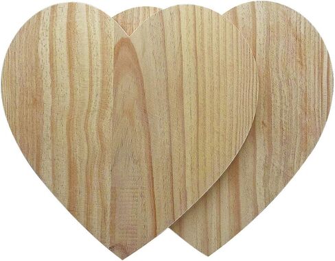 Geegle Natural Heart Wood Slices for Crafts (11.8 Inches), Unfinished Wood Heart Cutouts Shapes for DIY Painting and Wedding Decorations.Wood Signs for Crafts .(2PCS) in Saudi Arabia