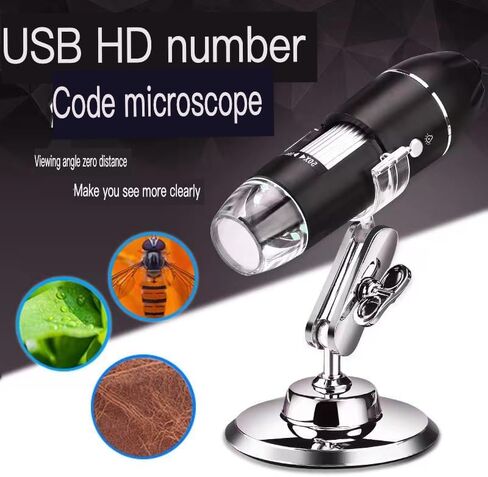 WQYWWLFR USB Digital Microscope 50X to 1000X, 8 LED Magnification Endoscope Camera with Carrying Case & Metal Stand, Compatible for Android Windows 7 8 10 11 Linux Mac in Saudi Arabia