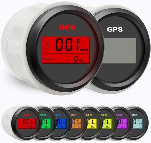 BLUERICE 7 الخلفية 52 مللي متر العالمي لتحديد المواقع عداد السرعة SOG ODO متر للدراجات النارية سيارة شاحنة قارب يخت in Kuwait