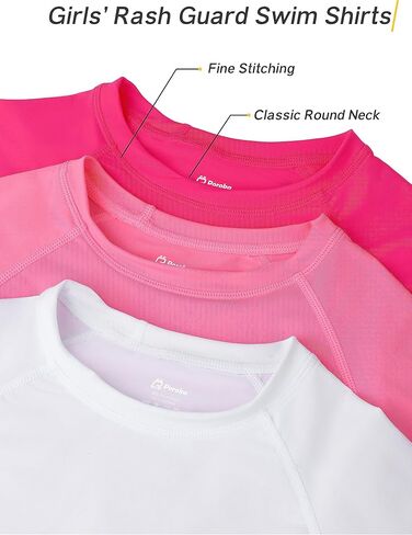 تي شيرت سباحة من Poroka 3 قطع للفتيات والأطفال الصغار بعامل حماية من الأشعة فوق البنفسجية 50+ Rashguard قصير الأكمام للسباحة في الهواء الطلق ملابس سباحة لركوب الأمواج in Kuwait