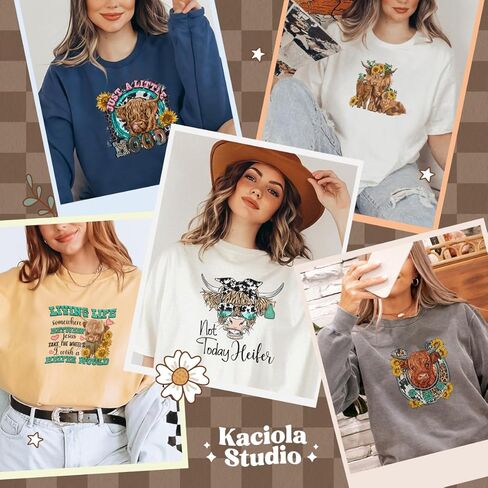 راعية البقر الغربية بالكي على النقل، 30 ورقة DTF جاهزة للضغط على ملصقات النقل الحراري لراعية البقر الغربية على الشارات للقمصان والوسائد ذات القلنسوة والحرف اليدوية اليدوية in Kuwait