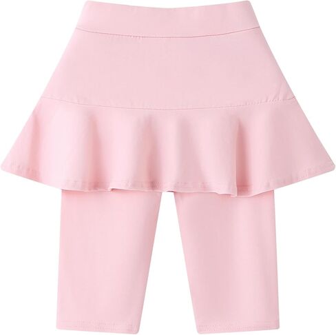 Coralup Girls' Knee Length Shorts with Skirt Capri Leggings Kids Summer Casual Sports Shorts 3-11 Years in Saudi Arabia