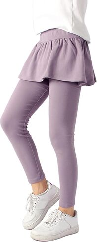 LOLANTA Girls Leggings with Skirt School Uniform Pants Kids Casual Stretchy Pleated Pantskirt for 5-12 Years in Saudi Arabia