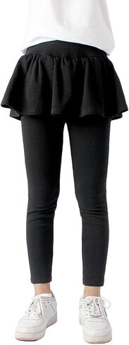 LOLANTA Girls Leggings with Skirt School Uniform Pants Kids Casual Stretchy Pleated Pantskirt for 5-12 Years in Saudi Arabia