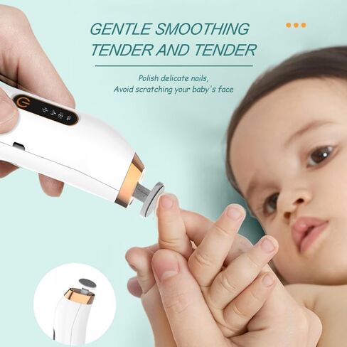 BabyChial Baby Electric Nail Trimmer,Rechargeable Nail Filer,Cordless Electric Nail Drill Machine with LED Spotlight,4 Speed Modes Baby Nail File,Nail Grinder for Newborn Toddler or Adults Fingernails in Saudi Arabia
