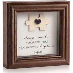 هدية صانع الفرق، إطار صندوق ظلال خشبي مقاس 5.2 بوصة، لوحة شكرًا لك على رئيس زملاء العمل، علامة تقدير فريدة من نوعها لقطعة اللغز لديكور مكتب المكتب، وداعًا للتقاعد، تذكار وداع in Kuwait